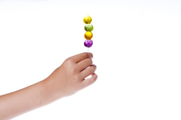 Jelly lollipop in the child hand
