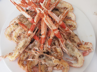 Grilled prawns