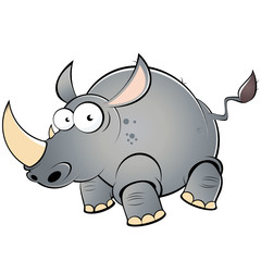 nashorn cartoon lustig tier maskottchen