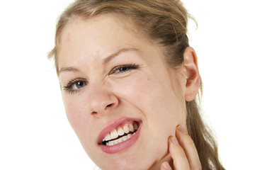 woman having toothache