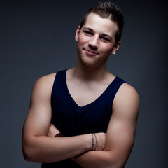 smiling strong teenager