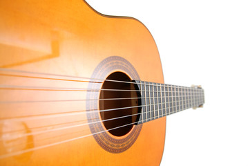 Naklejka premium classic guitar, unusual perspective