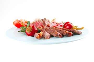 roast meat slices on plate