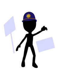 Cute Black Silhouette Police Guy