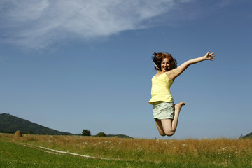 Fototapeta premium woman jumping