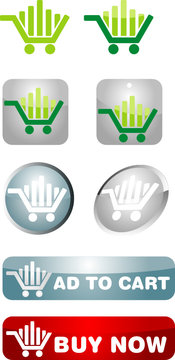 Shopping cart template - abstract graphic icon for commerce