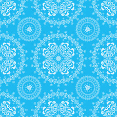 Seamless floral blue background