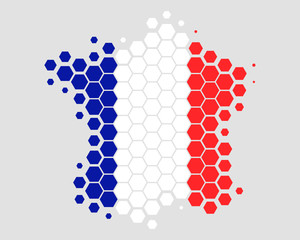 Karte und Fahne von Frankreich