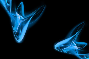 abstract blue waves, modern black background