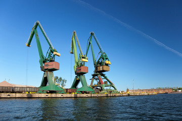 Fototapeta premium Cranes in harbour