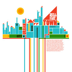abstract town - geometric composition