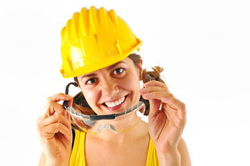 safety hat and glasses