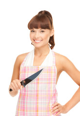 housewife with big knife