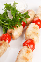 Roasted kebab with vegetables