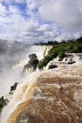 Iguazu waterfalls in Argentina in summer
