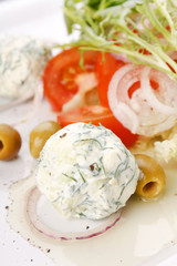 tasty salad with cottage cheese