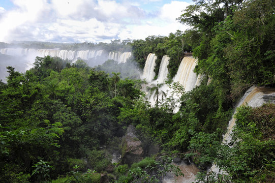 Top view of Iguazu falls in Argentina