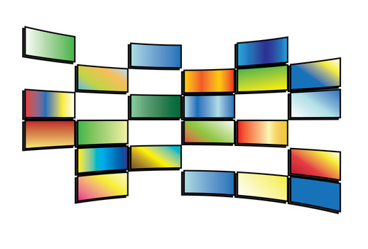 vector illustration of color tv screens
