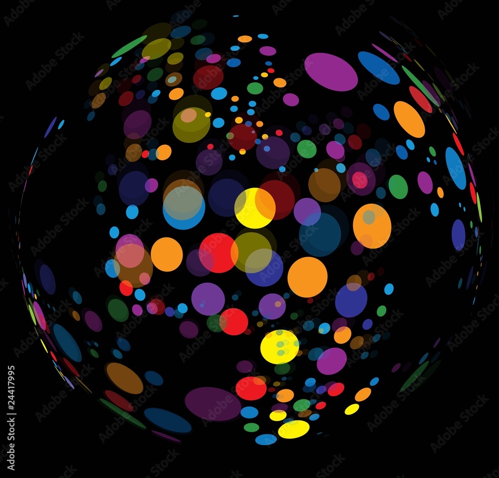 Sticker colorful dotes ball