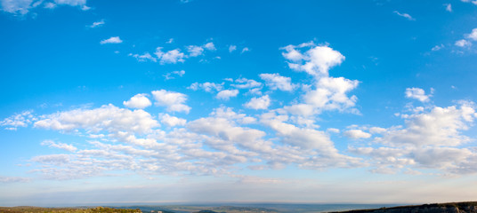 Morning blue sky panorama.