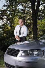 young man with car