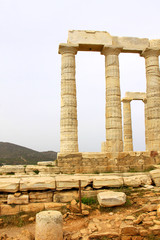 Temple of Poseidon at Cape Sounion near Athens, Greece