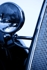 vintage car chromium-plated headlight