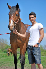 young man and horse