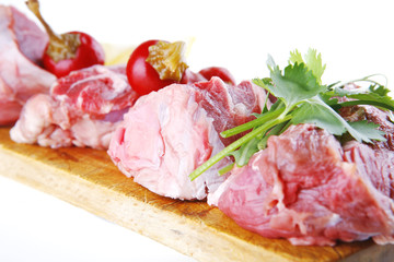 fresh beef medallion on wood