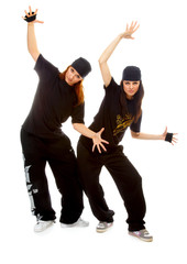 two beautiful girls breakdancers