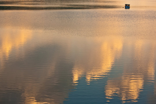 wasser, einsamkeit,  stille, see, boot