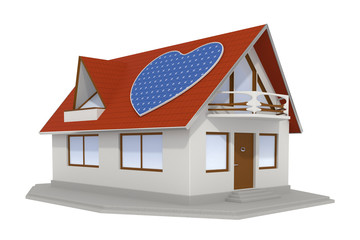 Heart shaped solar panel on house 2
