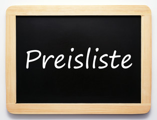 Obraz premium Preisliste - Konzept Schild