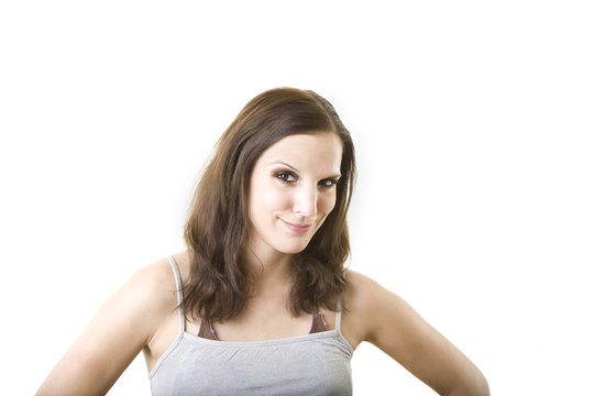 Attractive female portrait isolated