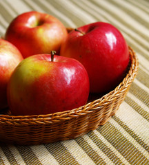 red apples in the basket