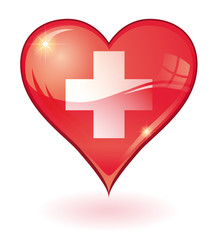 Obraz premium coeur Suisse en 3D