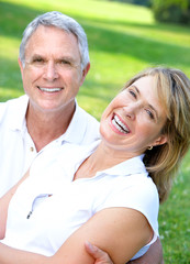 senior couple in park