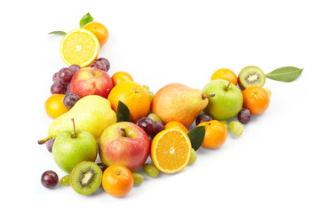 Naklejka na ściany i meble fresh fruits on the white background