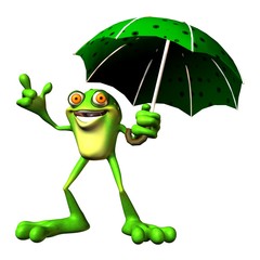 Froggy mit Regenschirm