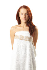 Beautiful woman in spa center