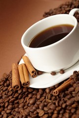 cup of coffee with cinnamon