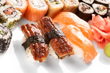 Different types of sushi.