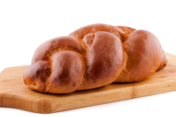 Bread roll on white background.