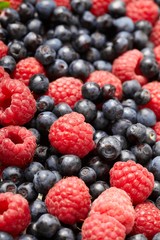 fresh blueberries and raspberries