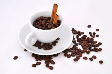 cup of coffee with cinnamon