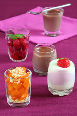 verrines mise en bouche crèmes entremets dessert