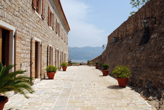 Old stone italian terrace