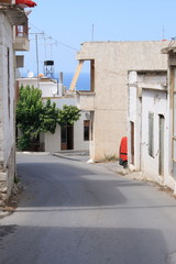 empty street in old cretan sea resort