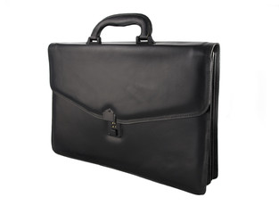 Leather bag on  white background