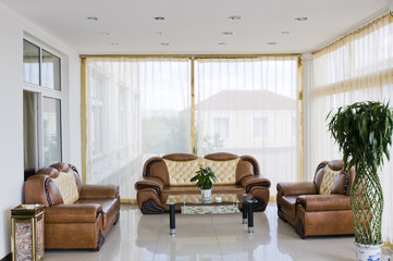 Sofa against a window